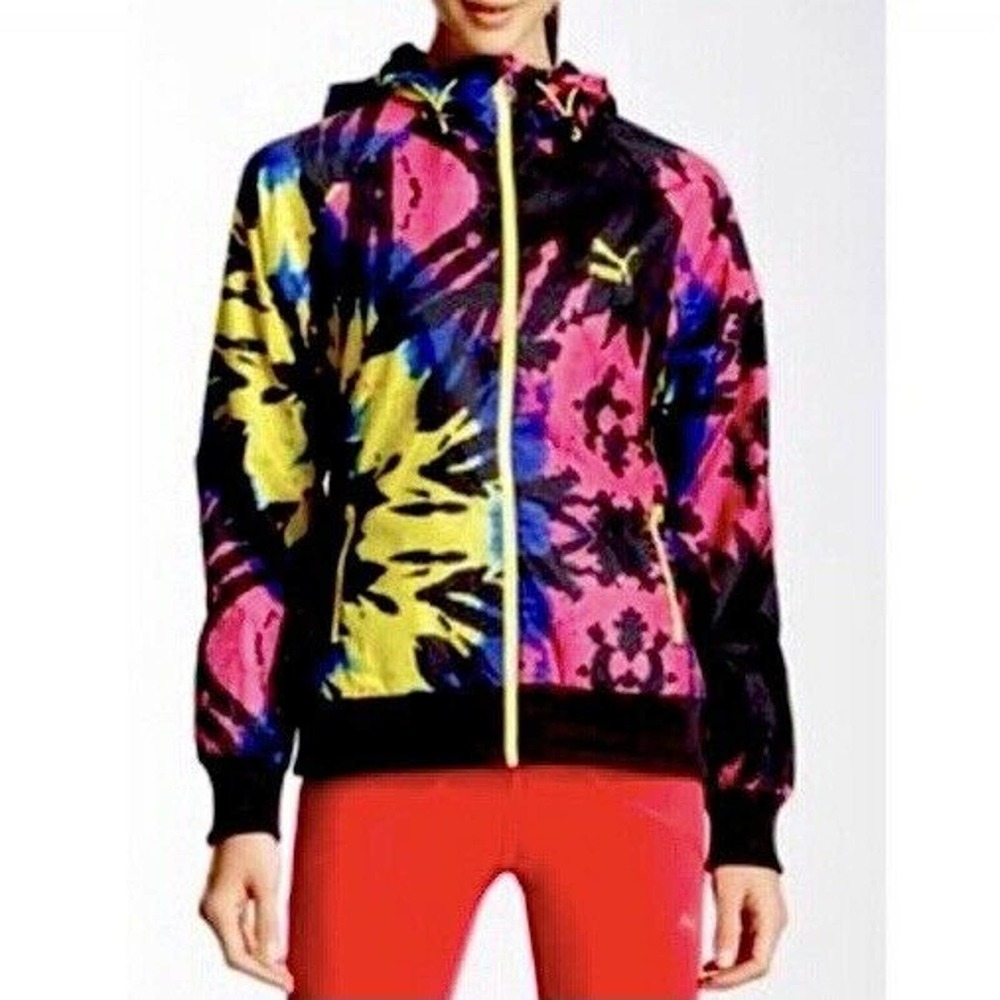 Puma Colorful Tie Dye Full Zip Hooded Windbreaker